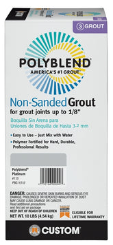 CUSTOM Polyblend PBG11510 Non-Sanded Grout, Powder, Characteristic, Platinum, 10 lb Box